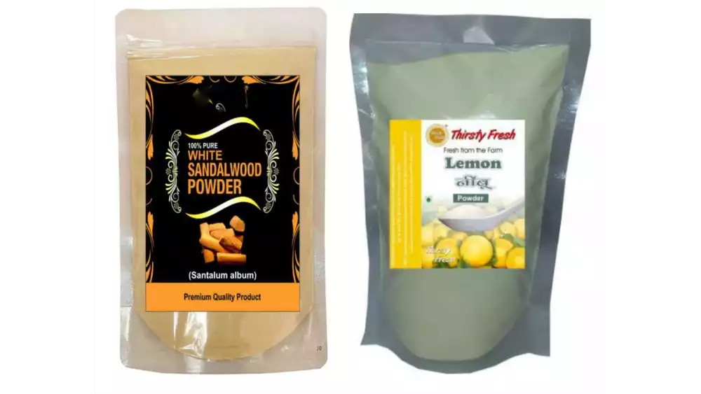 Indirang Sandalwood Powder(100G) & Lemon Powder(100G) Combo Pack (1Pack)