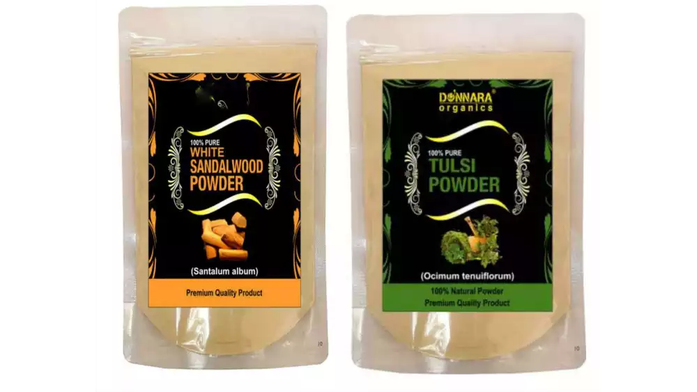 Indirang Sandalwood Powder(100G) & Tulsi Powder(100G) Combo Pack (1Pack)