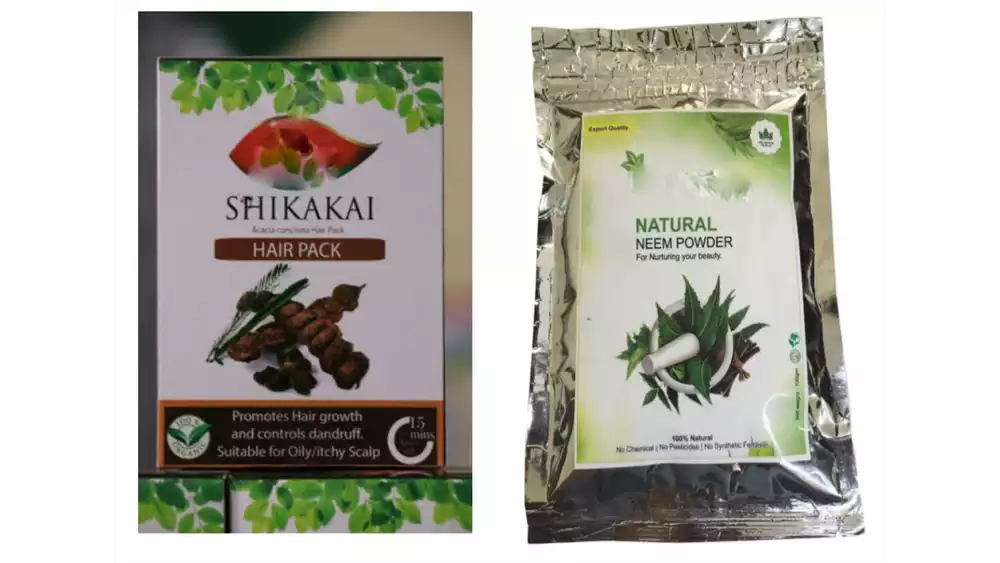 Indirang Shikakai Powder(100G) & Neem Powder(100G) Combo Pack (1Pack)