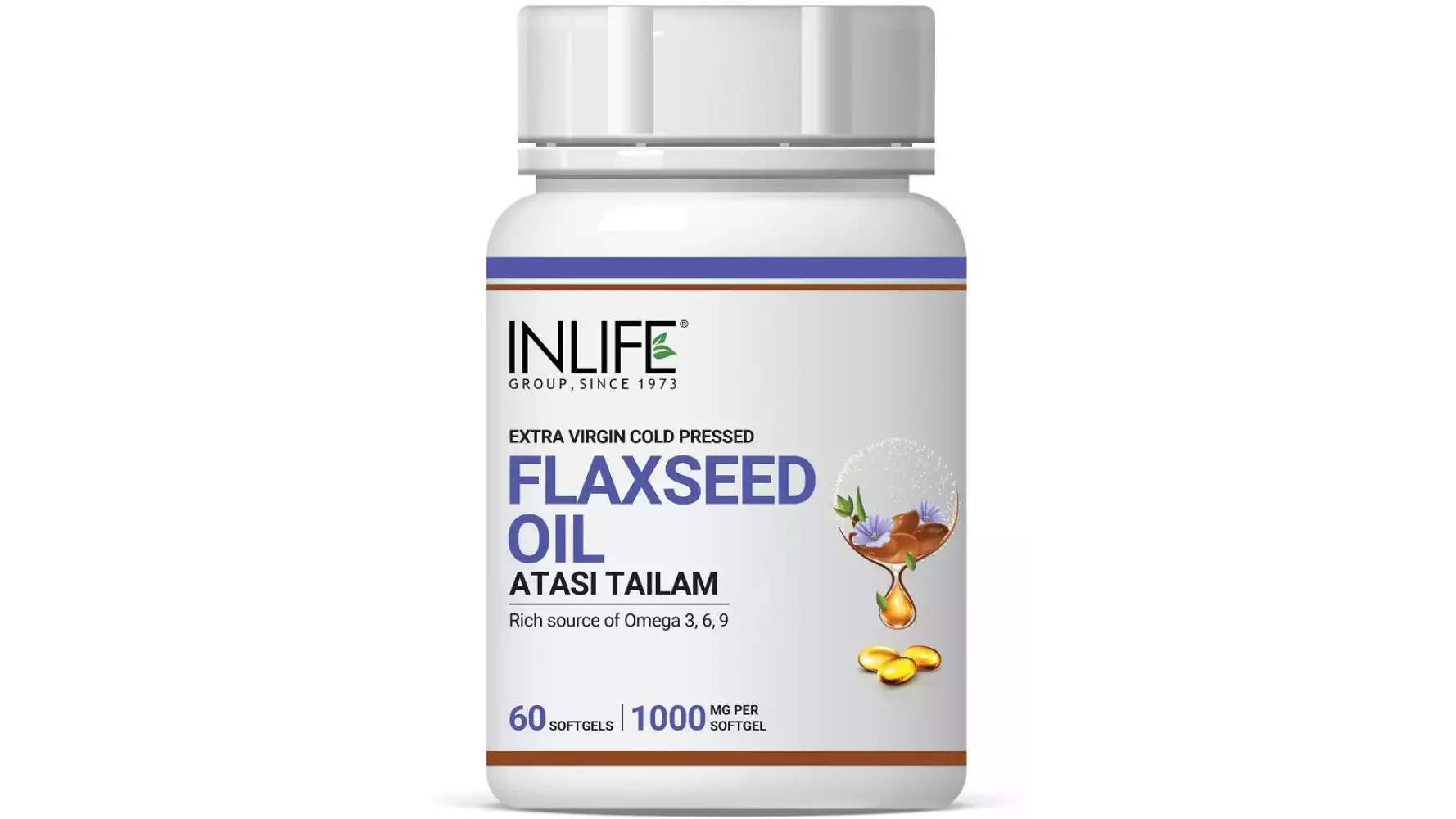 Inlife Flaxseed Oil Omega 369 1000 Mg Softgels (60Softgels)