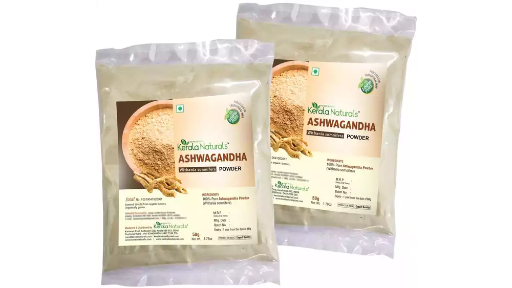 Kerala Naturals Ashwagandha Powder (50g, Pack of 2)