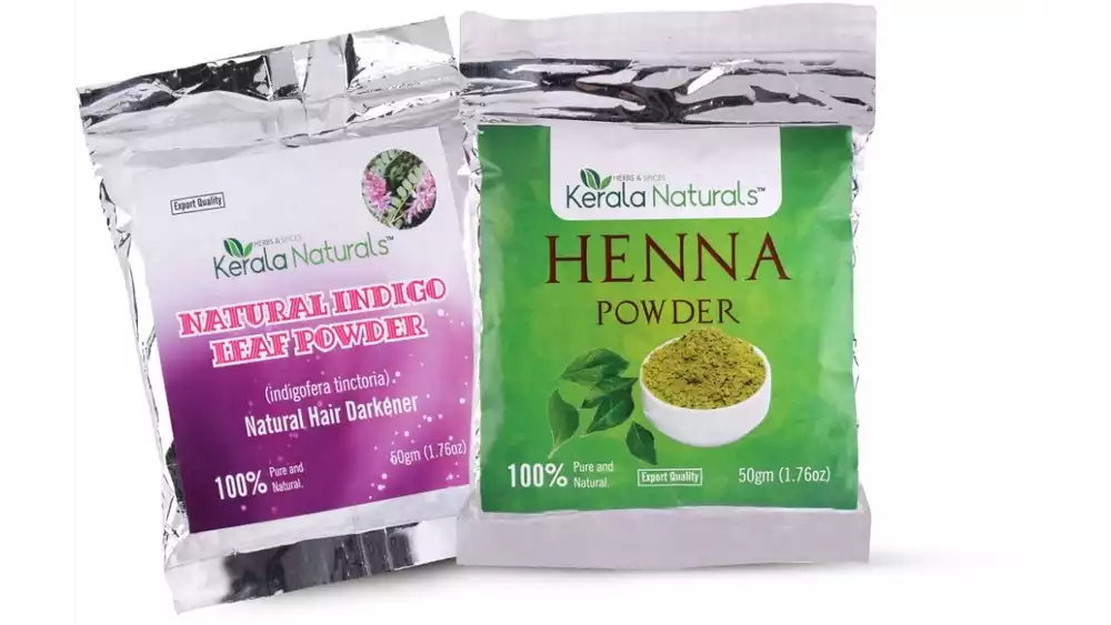 Kerala Naturals Henna Powder + Indigo Powder (50g, Pack of 2)