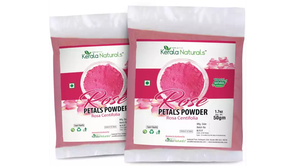 Kerala Naturals Rose Petals Powder (50g, Pack of 2)