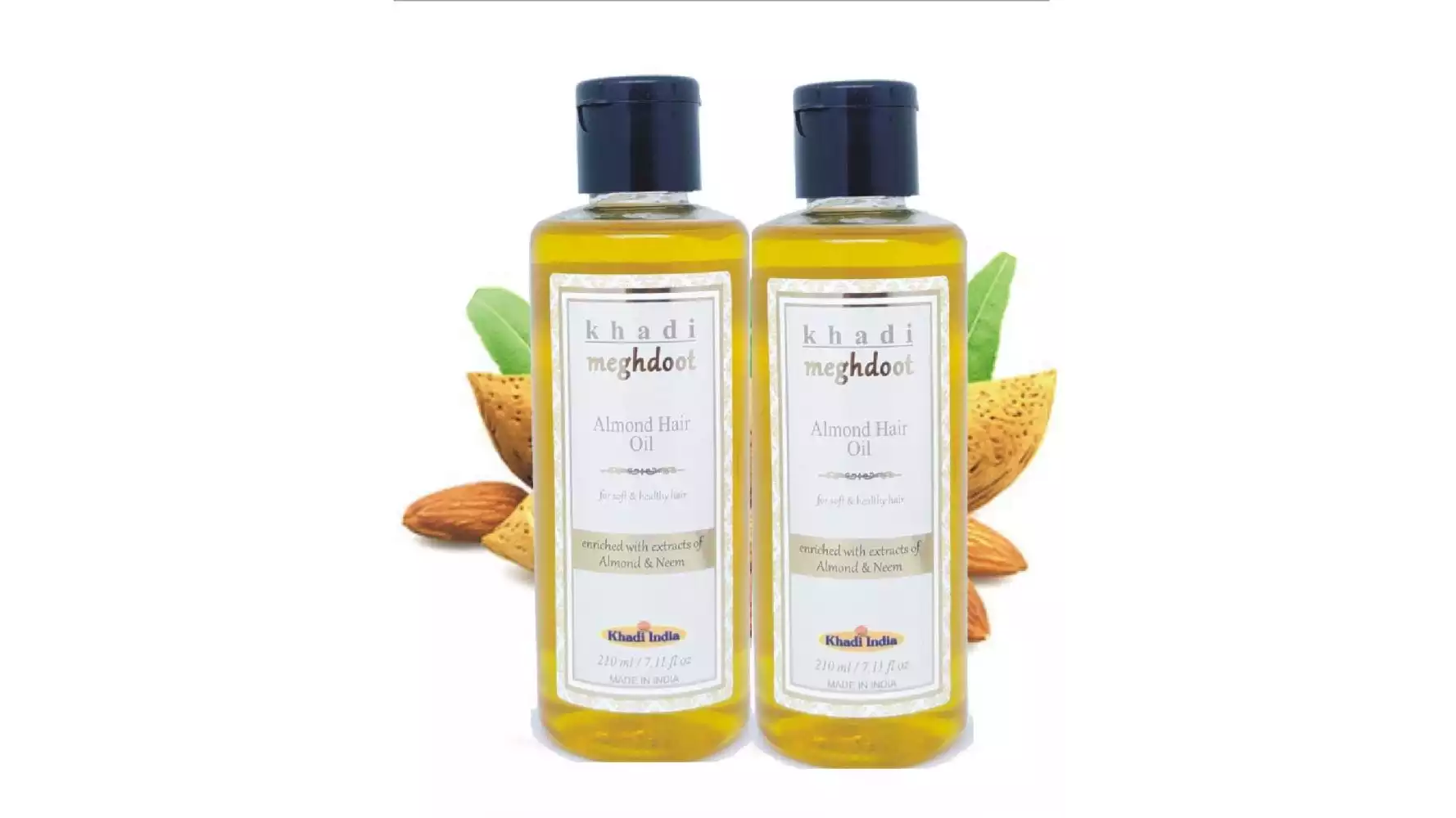 Khadi Meghdoot Almond Hair Oil (210ml, Pack of 2)