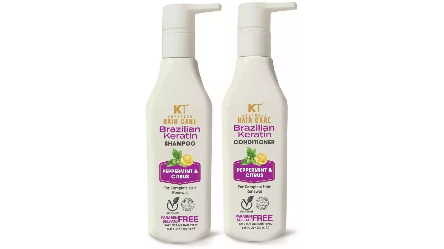KT Advance Brazilian Keratin Shampoo & Conditioner (250ml, Pack of 2)