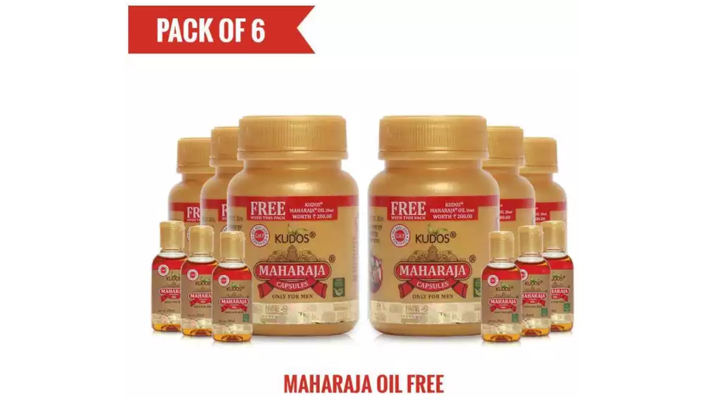 Kudos Maharaja Capsules & Maharaja Oil Free Capsule (30caps, Pack of 6)