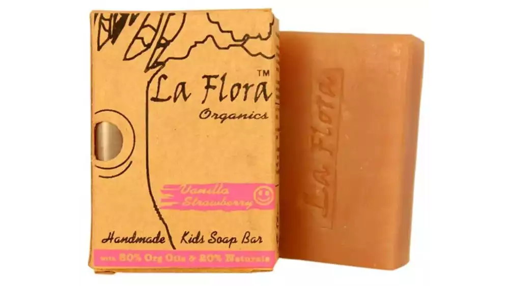 La Flora Organics Vanilla Strawberry Bubbly Handmade Soap (Set of 3) (75g)