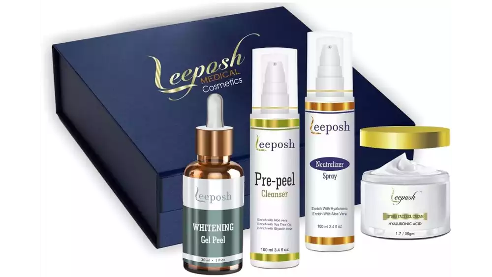 Leeposh Whitening Gel Peel, Pre Peel Cleanser, Neutralizer Spray & Hydra Face Gel Cream Combo (1Pack)