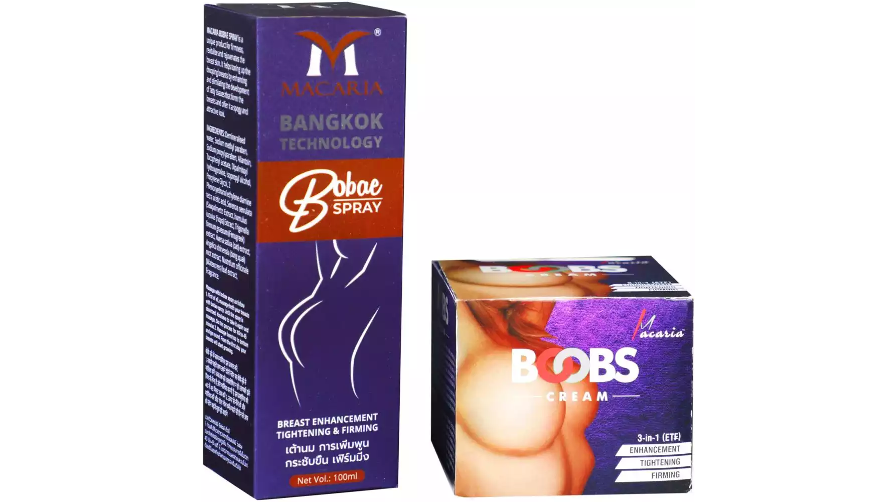 Macaria Boobs Enhancement Cream & Boobs Spray (150ml)
