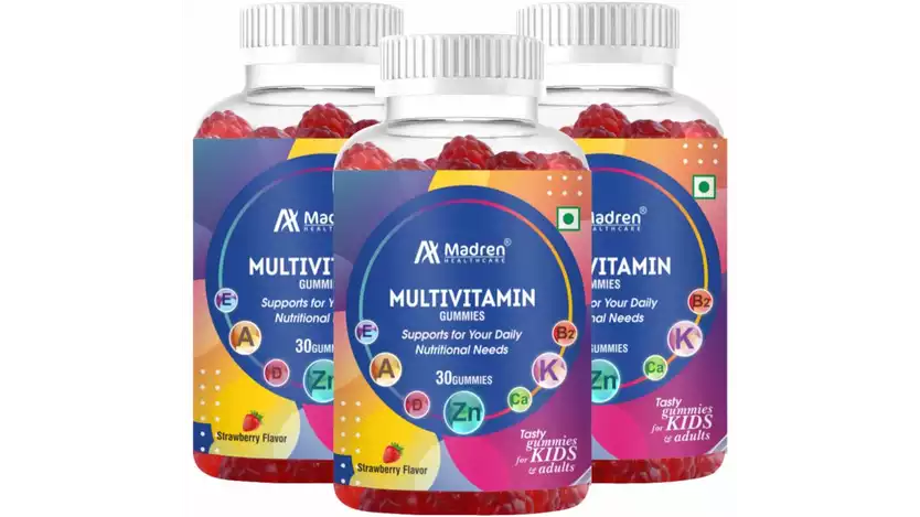 Madren Healthcare Multivitamin Gummies For Kids & Adults (30pcs, Pack of 3)