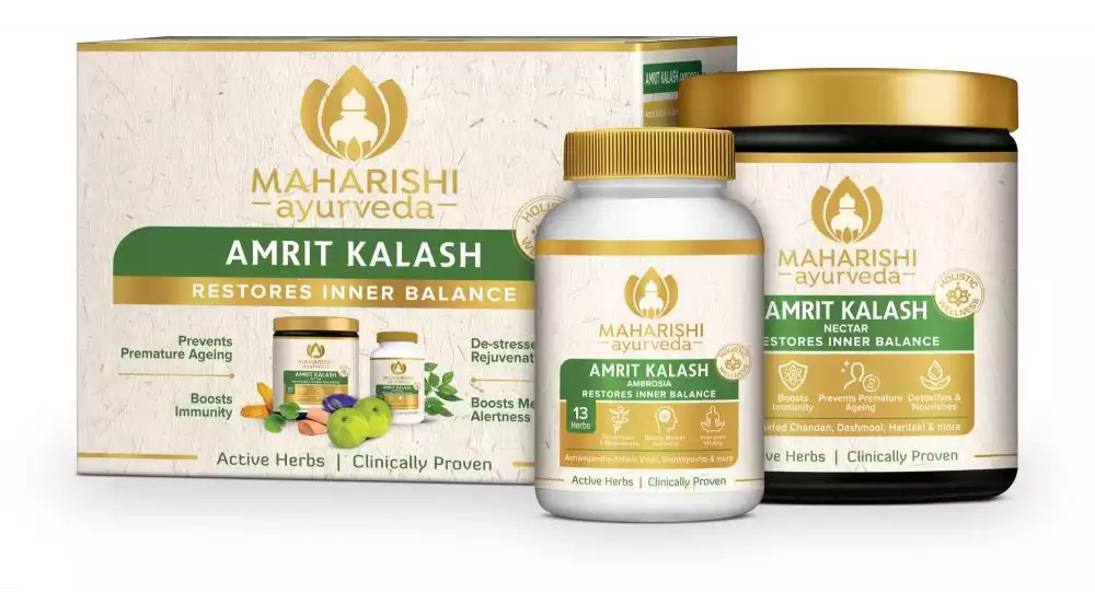 Maharishi Ayurveda Amrit Kalash Super Rasayana For Active Mind & Body Dual Pack(600g Nectar Paste and 60 Ambrosia Tablets ) (1Set)