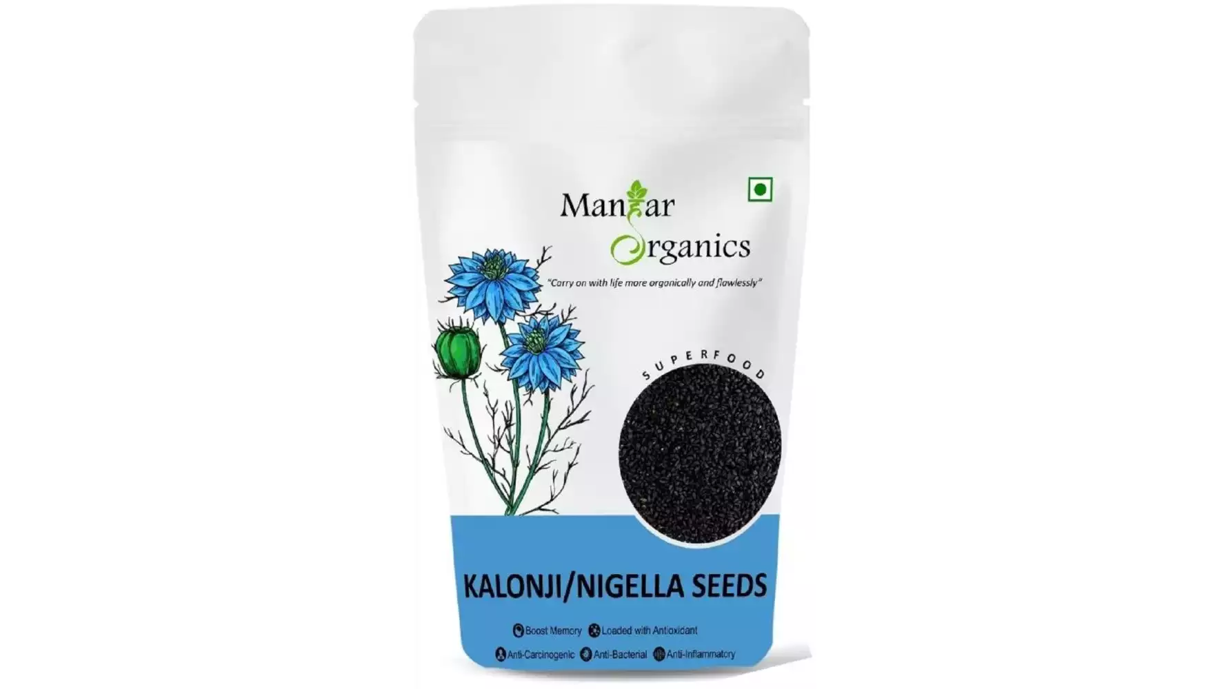 Manhar Organics Kalonji, Nigella Seeds (Black Seeds) (1000g)