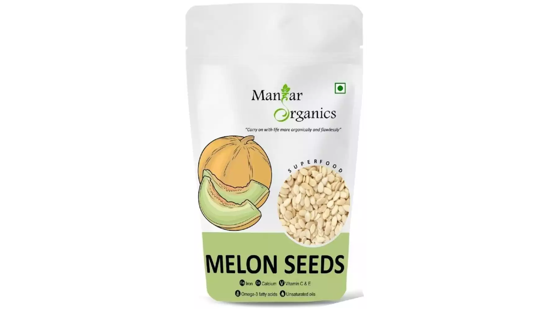 Manhar Organics Raw Muskmelon Seeds (1000g)