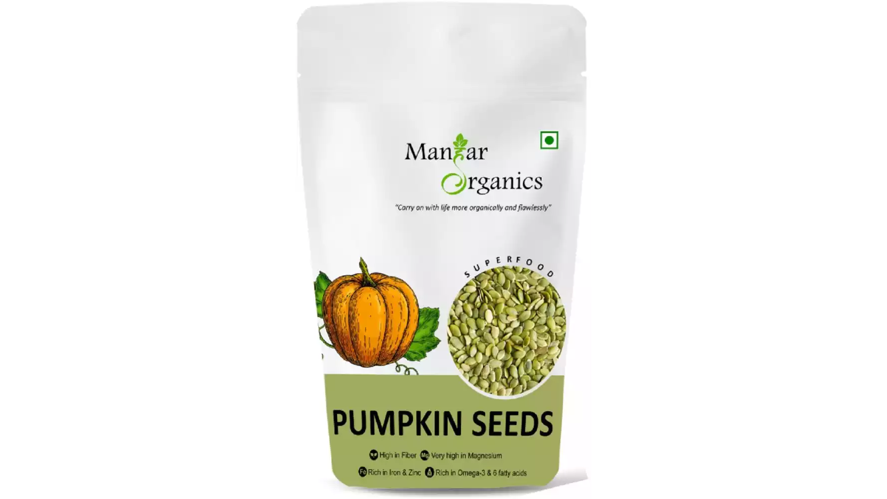Manhar Organics Raw Pumpkin Seeds (1000g)