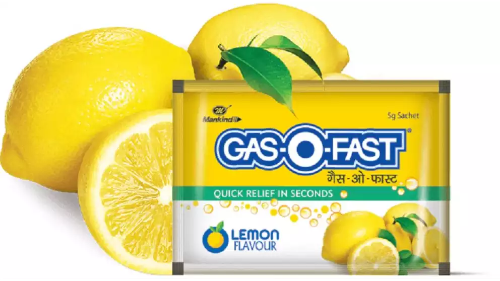 Mankind Pharma Gas-O-Fast (Lemon Flavour) (5g, Pack of 10)