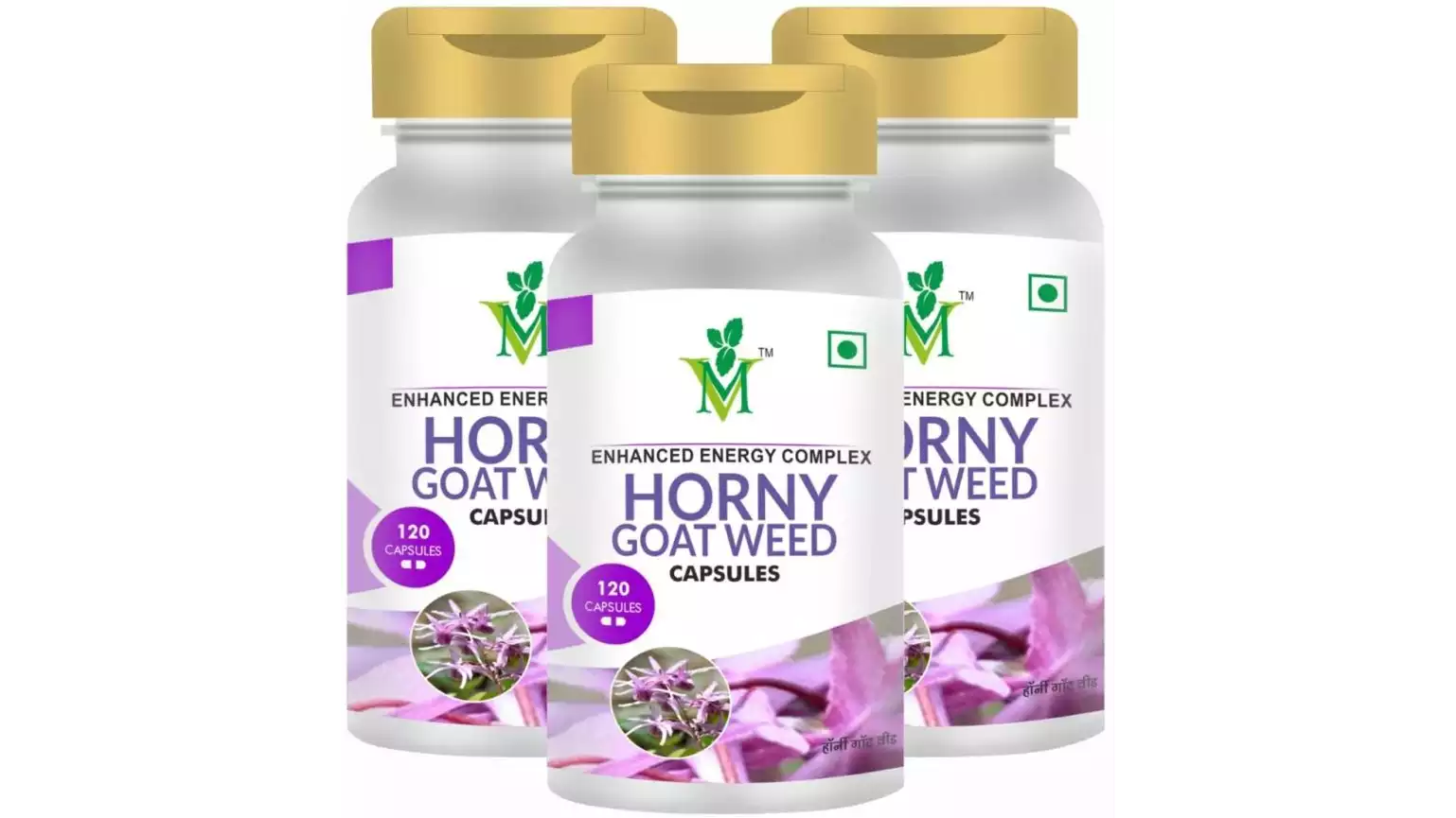 Mint Veda Horny Goat Weed Extract With Maca Root For Men And Women Vegetarian Capsules (120caps, Pack of 3)