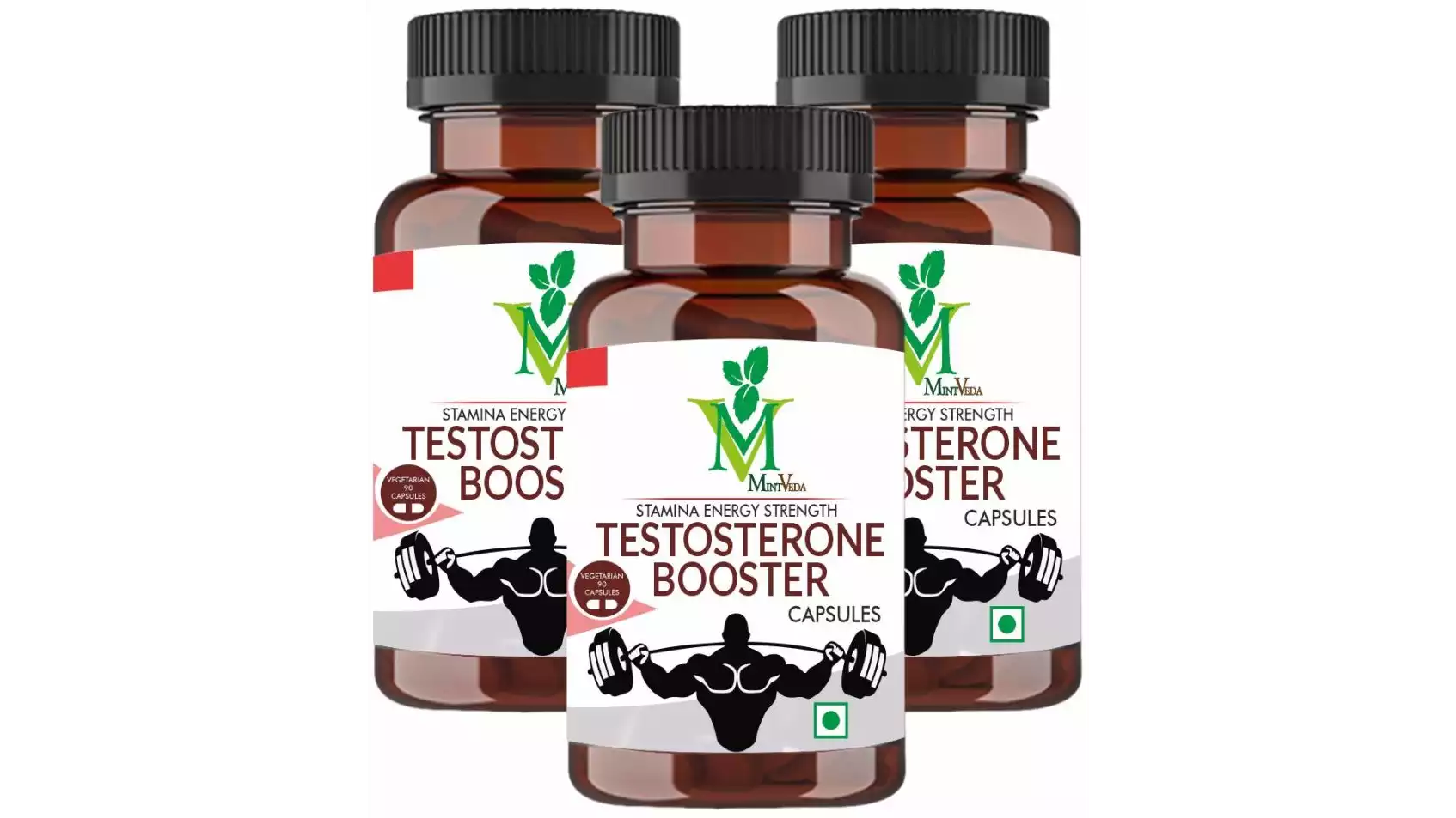 Mint Veda Testosterone Booster For Men Vegetarian Supplement Capsule (90caps, Pack of 3)