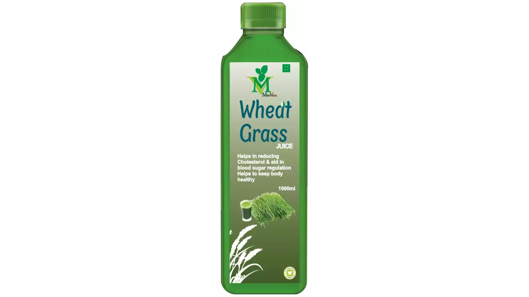 Mint Veda Wheat Grass (Sugar Free) Juice (1liter)