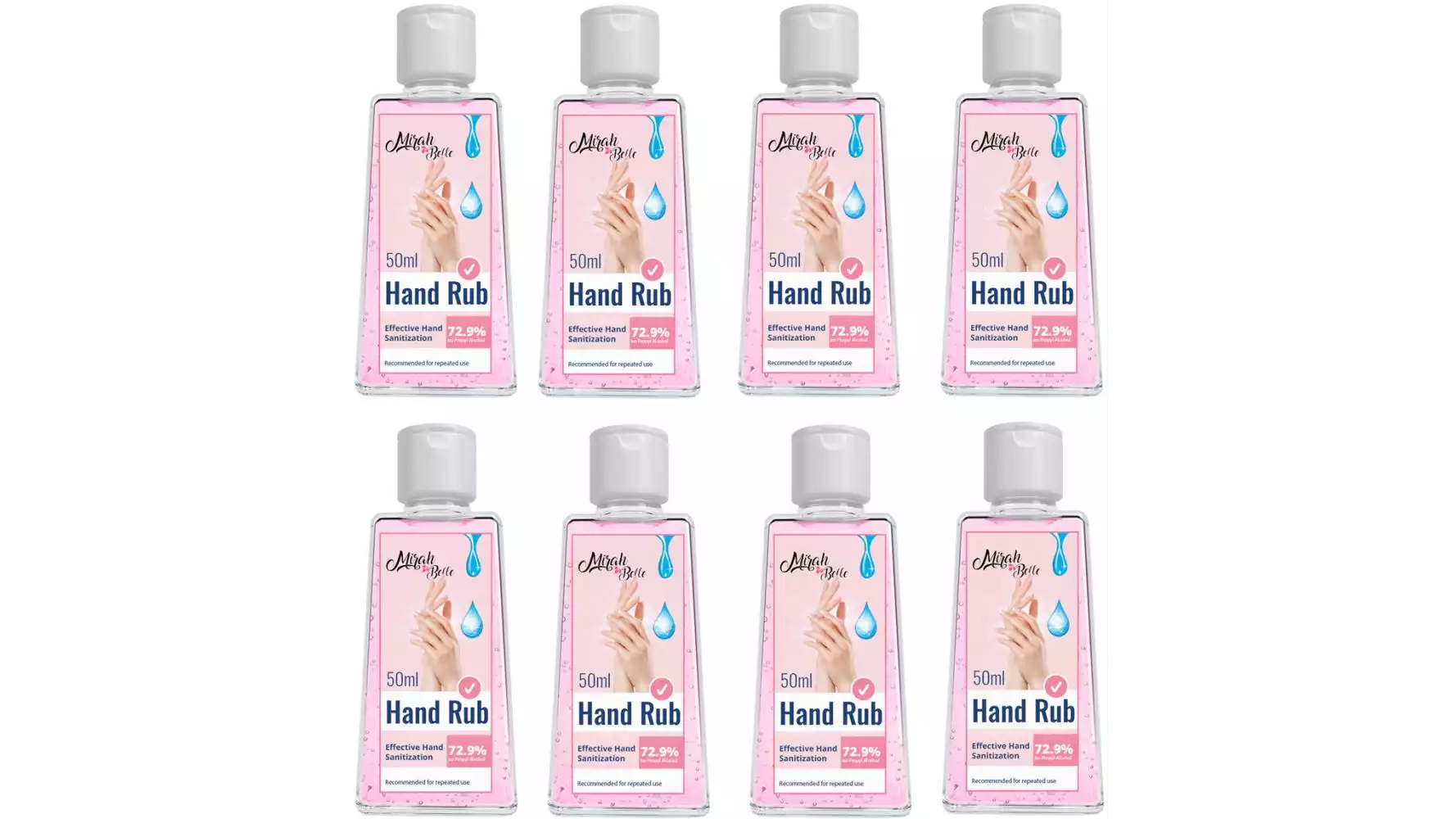 Mirah Belle Organic And Natural Hand Sanitizer (50ml, Pack of 8)