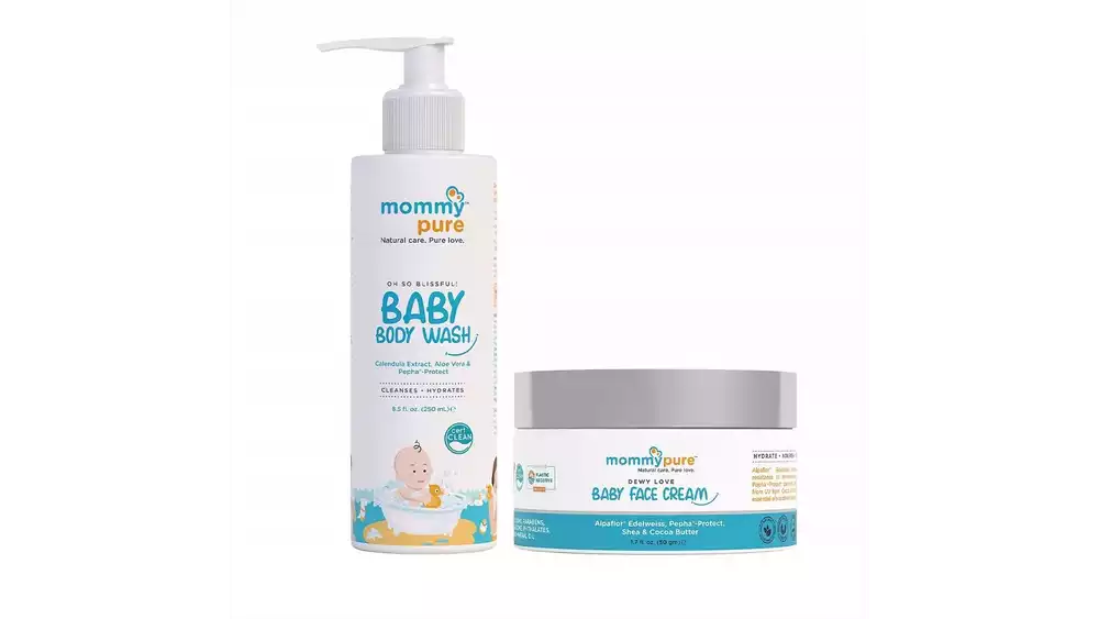 Mommypure Baby Face Cream & Baby Body Wash Combo (250ml + 250ml) (1Pack)