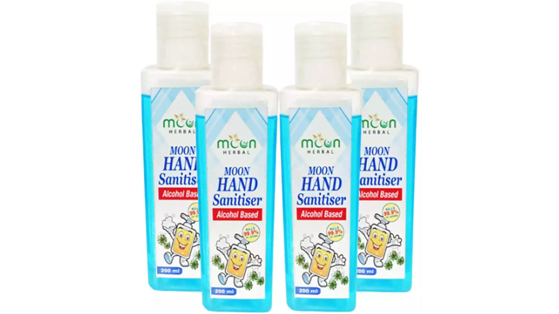 Moon Herbal  Hand Sanitizer (200ml, Pack of 4)