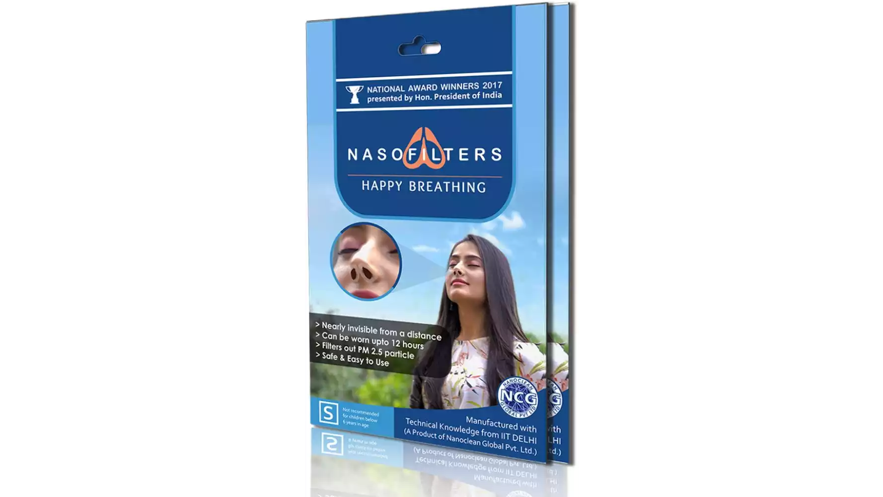 Nasofilters 2 Weeks Packs | Anti Pollution Mask  (S, Pack of 12)