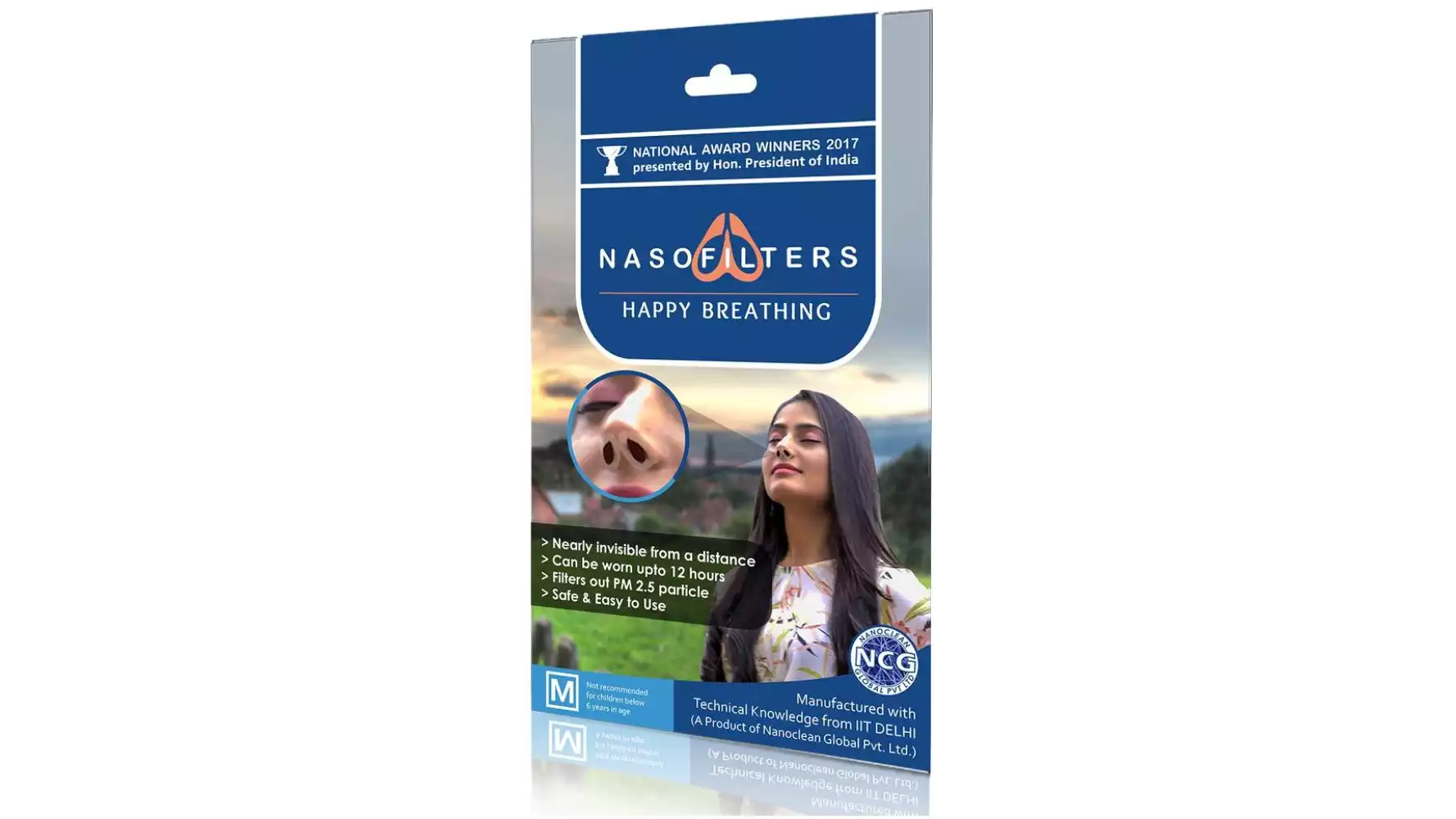 Nasofilters Anti Pollution Mask Monthly Pack  {Set Of 24 And 6 Complimentary} (M, Pack of 30)