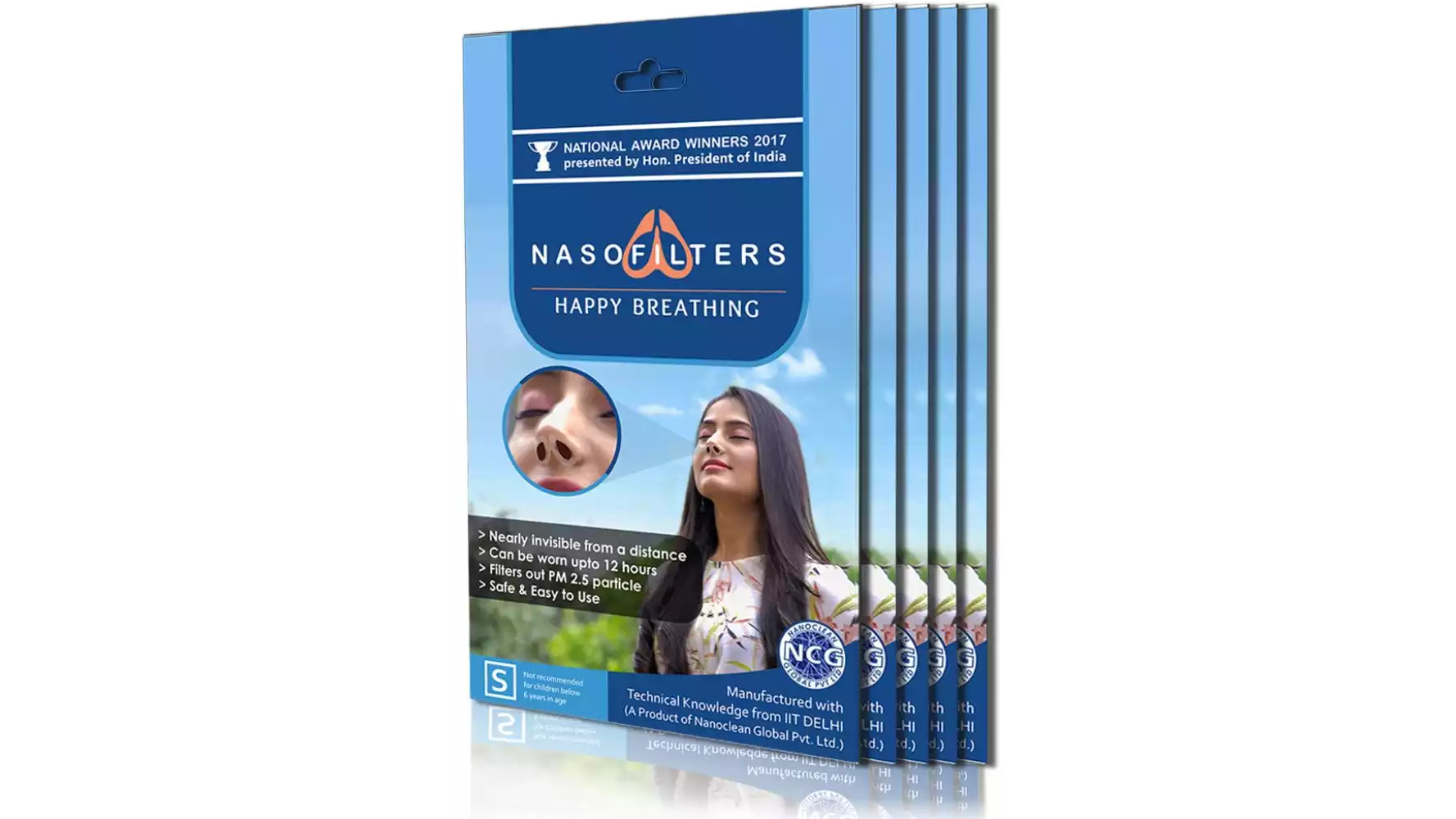 Nasofilters Packs Of 5 | Anti Pollution Mask  (S, Pack of 30)