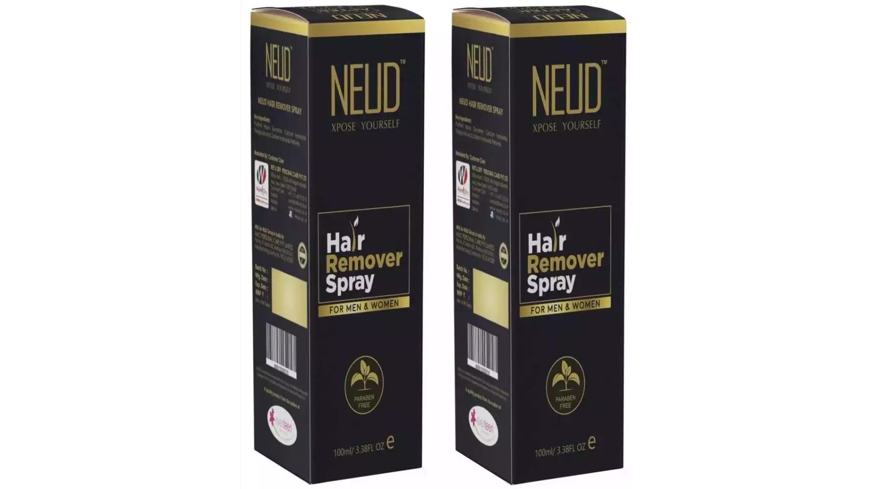 NEUD Hair Remover Spray For Men & Women (100ml, Pack of 2)