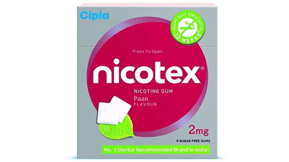 Nicotex Chewing Gums Sugar Free (2mg) Paan (9pcs)