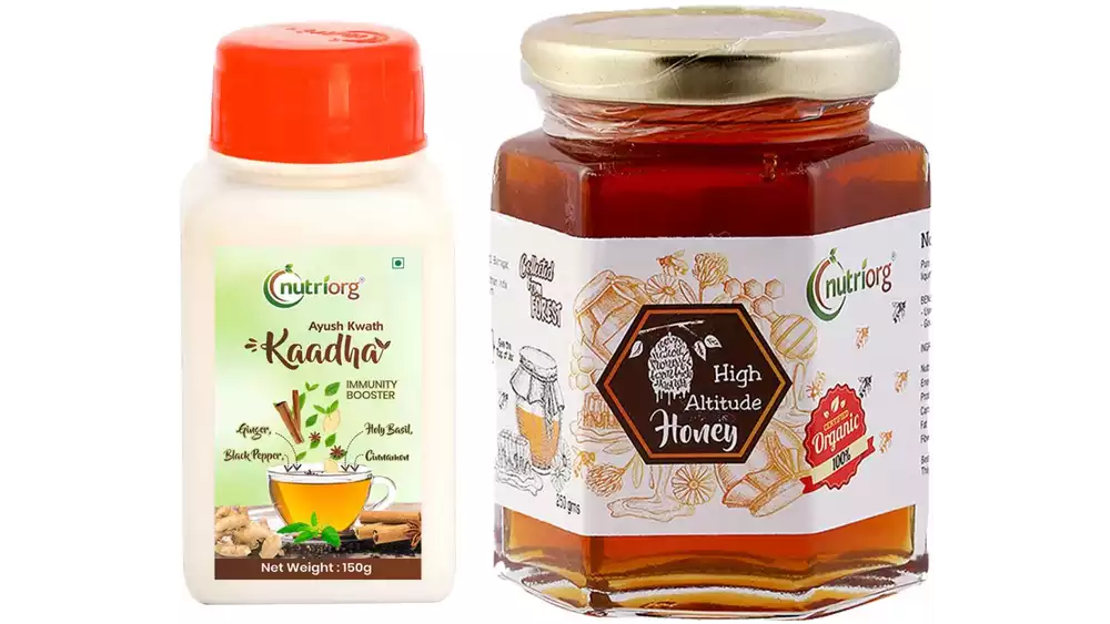 Nutriorg Ayush Kwath Kaadha With Certified Organic High Altitude Honey Combo Pack (1Pack)