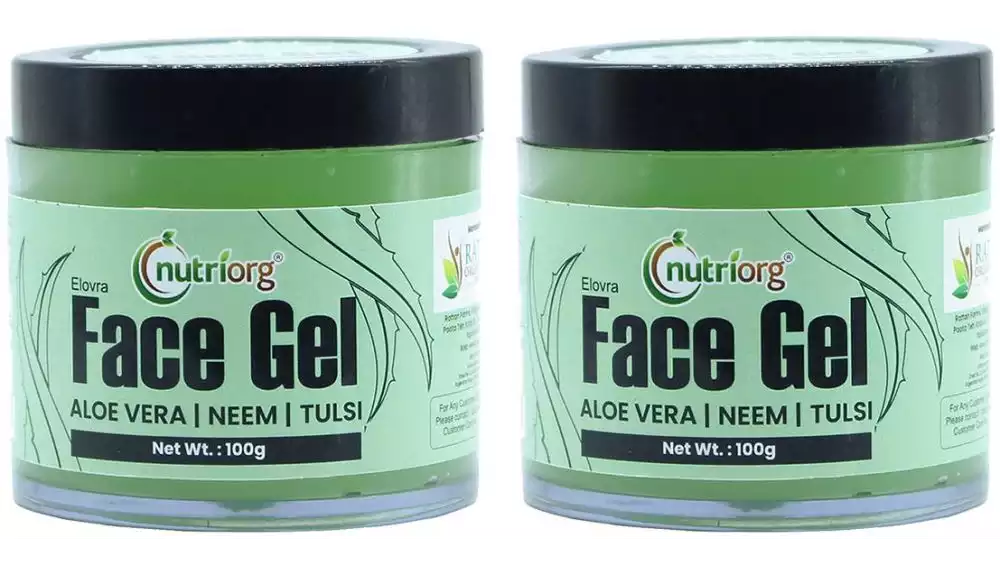 Nutriorg Certified Aloevera Face Gel Neem & Tulsi (100g, Pack of 2)