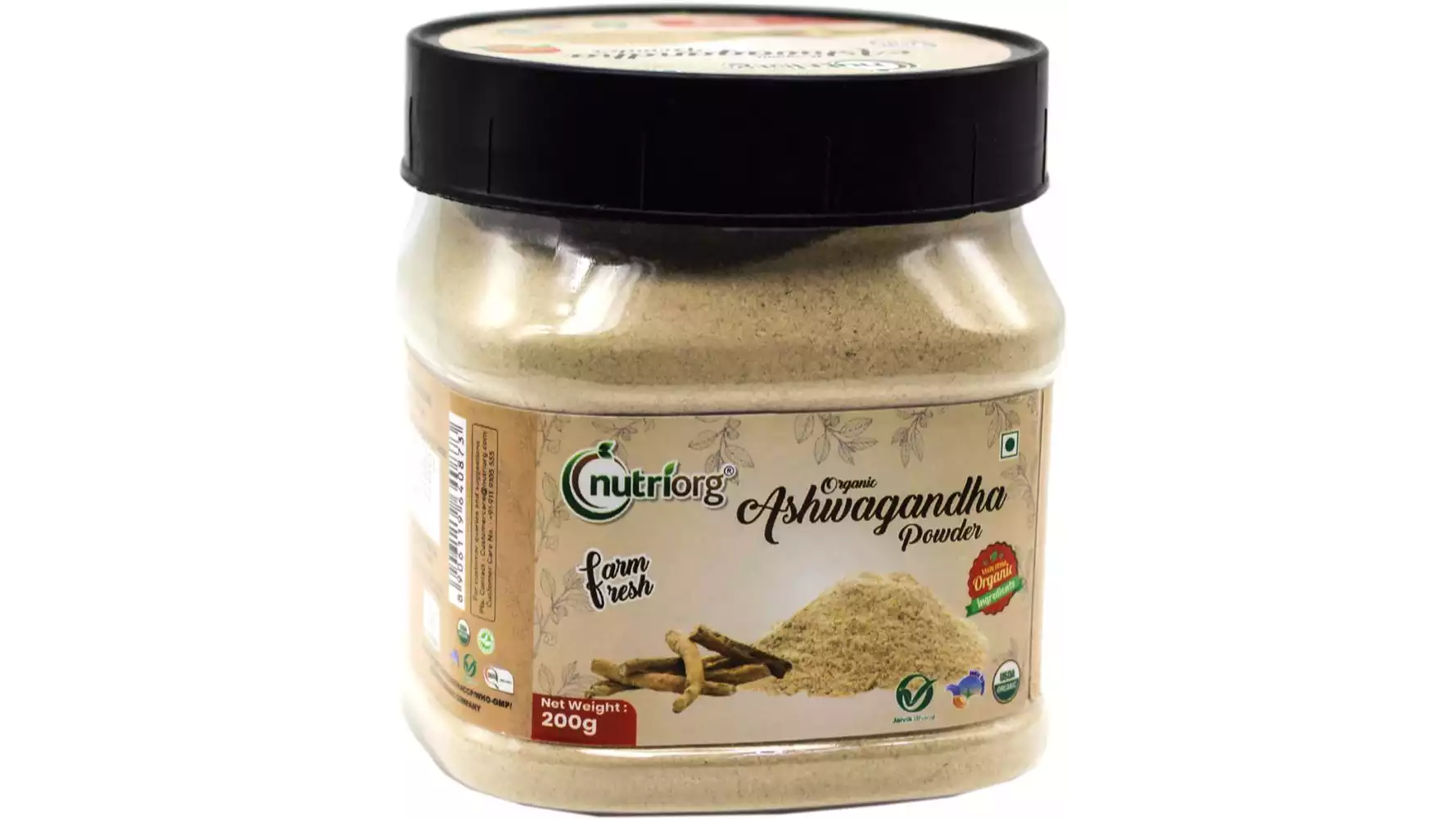 Nutriorg Certified Organic Ashwagandha Powder (200g)