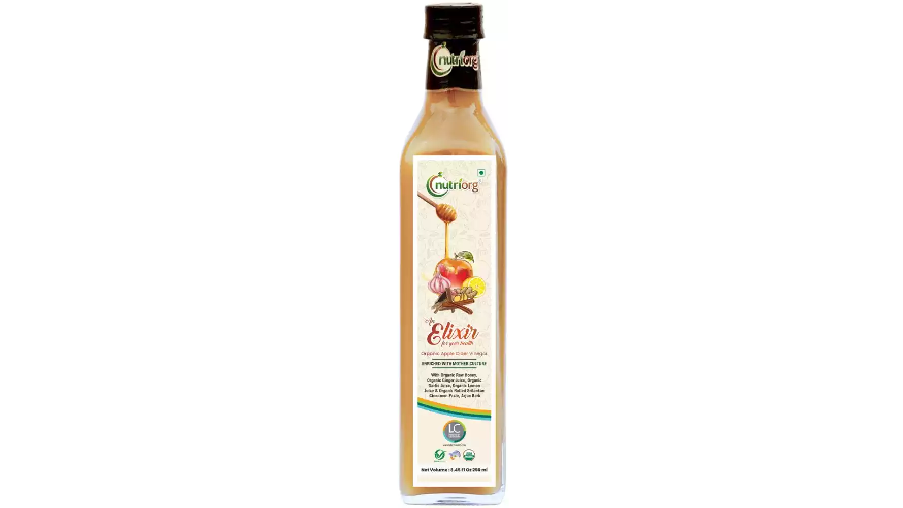 Nutriorg Certified Organic Elixir Apple Cider Vinegar (250ml)