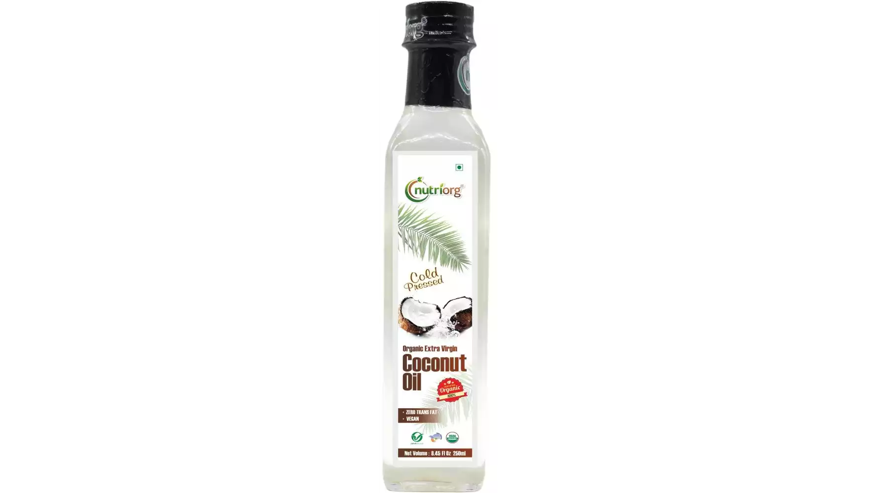 Nutriorg Certified Organic Extra Virgin Coconut Oil (250ml)