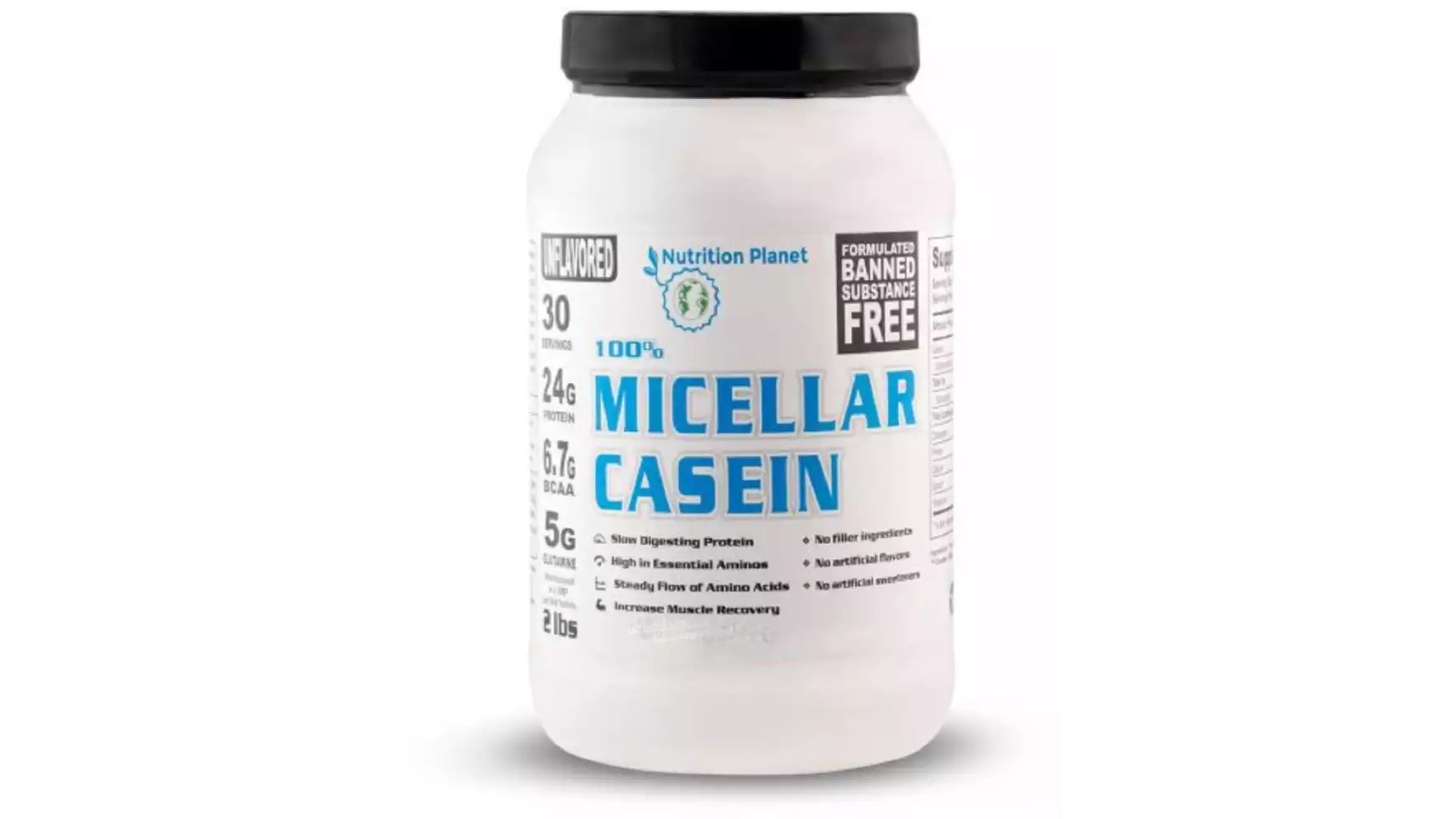 Nutrition Planet 100% Micellar Casein With Added Digezyme Unflavored (2lb)