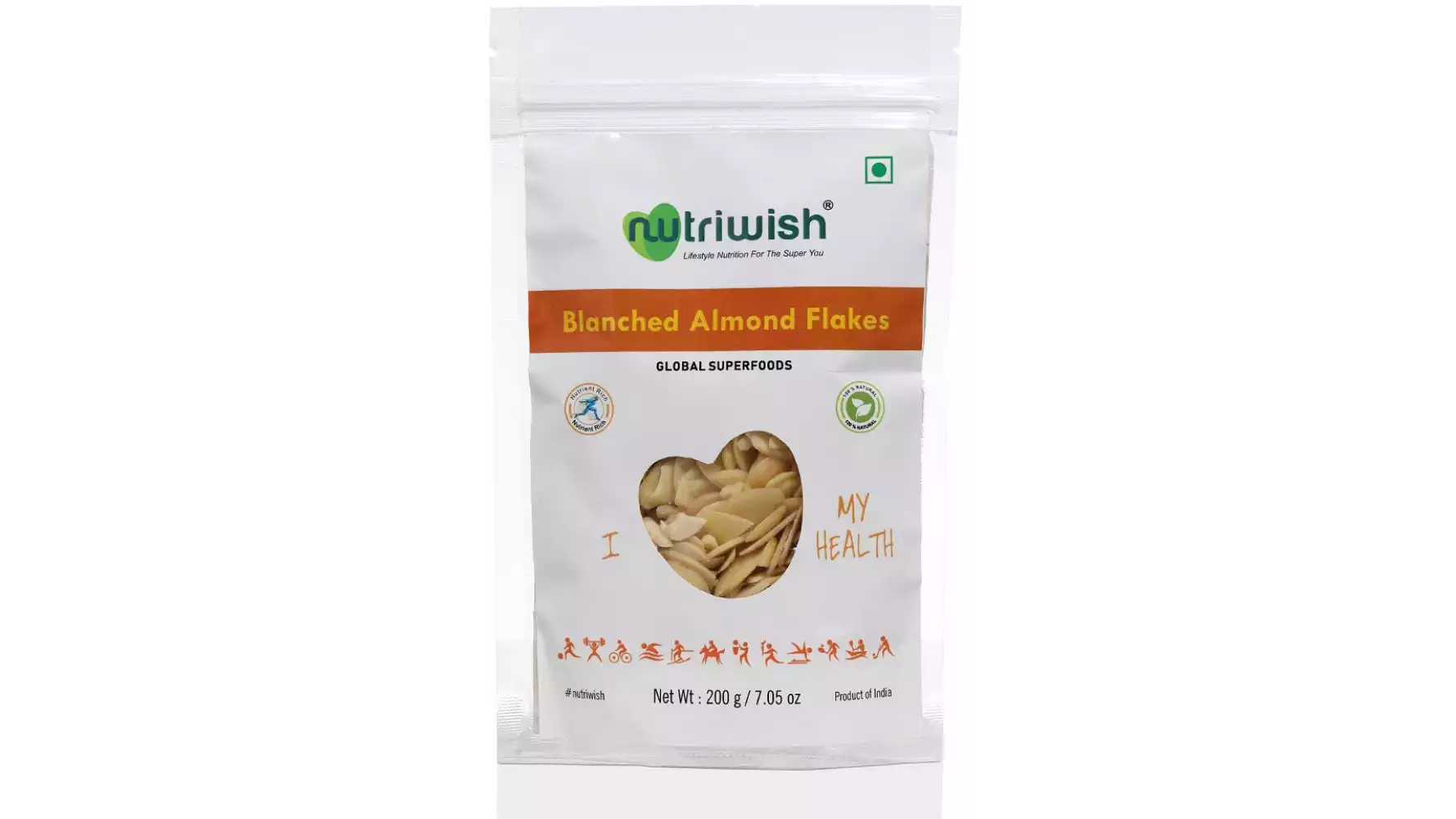 Nutriwish Blanched Almond Flakes (200g)