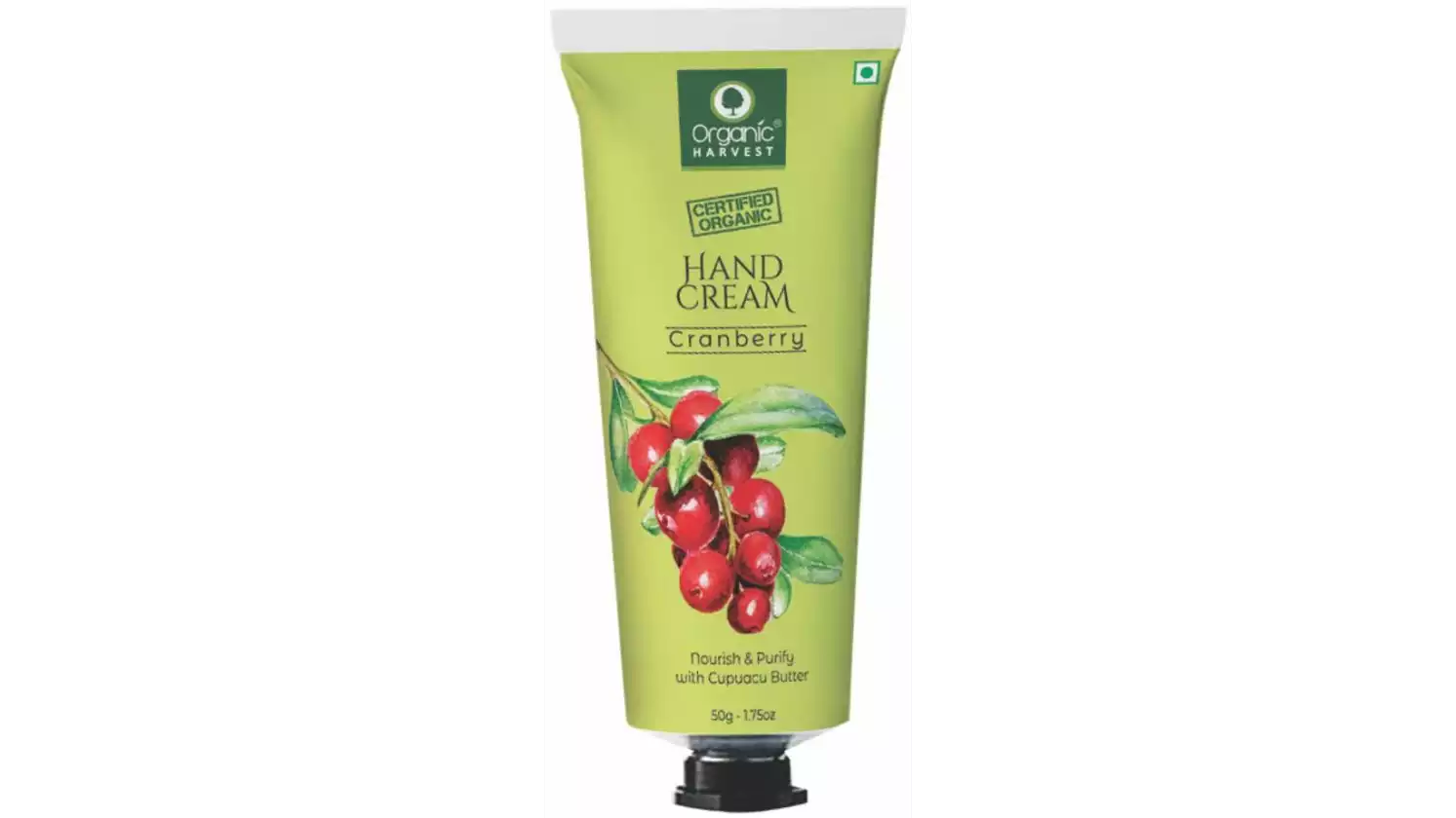 Organic Harvest Hand Cream, Cranberry, Nourish & Purify with Cupuacu Butter (50g)