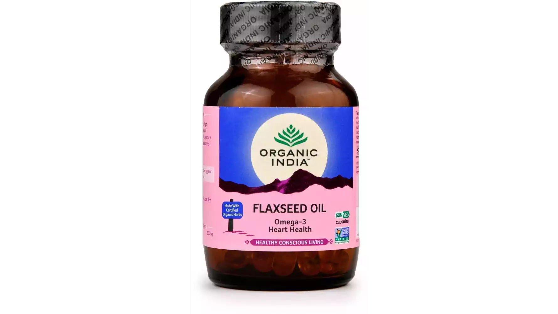 Organic India Flaxseed Oil Caps with Omega 3 (60caps)
