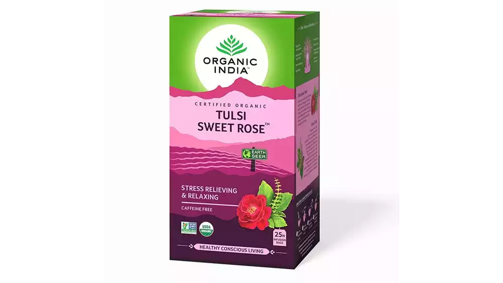 Organic India Tulsi Sweet Rose Tea (25Dip)