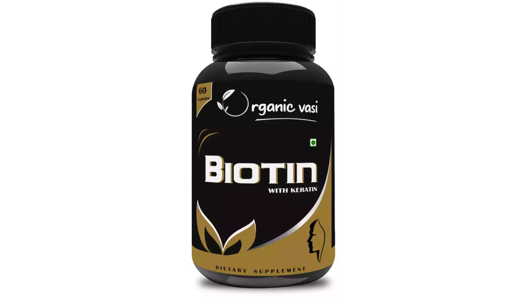 Organic Vasi Biotin 10000Mcg With Keratin (60caps)
