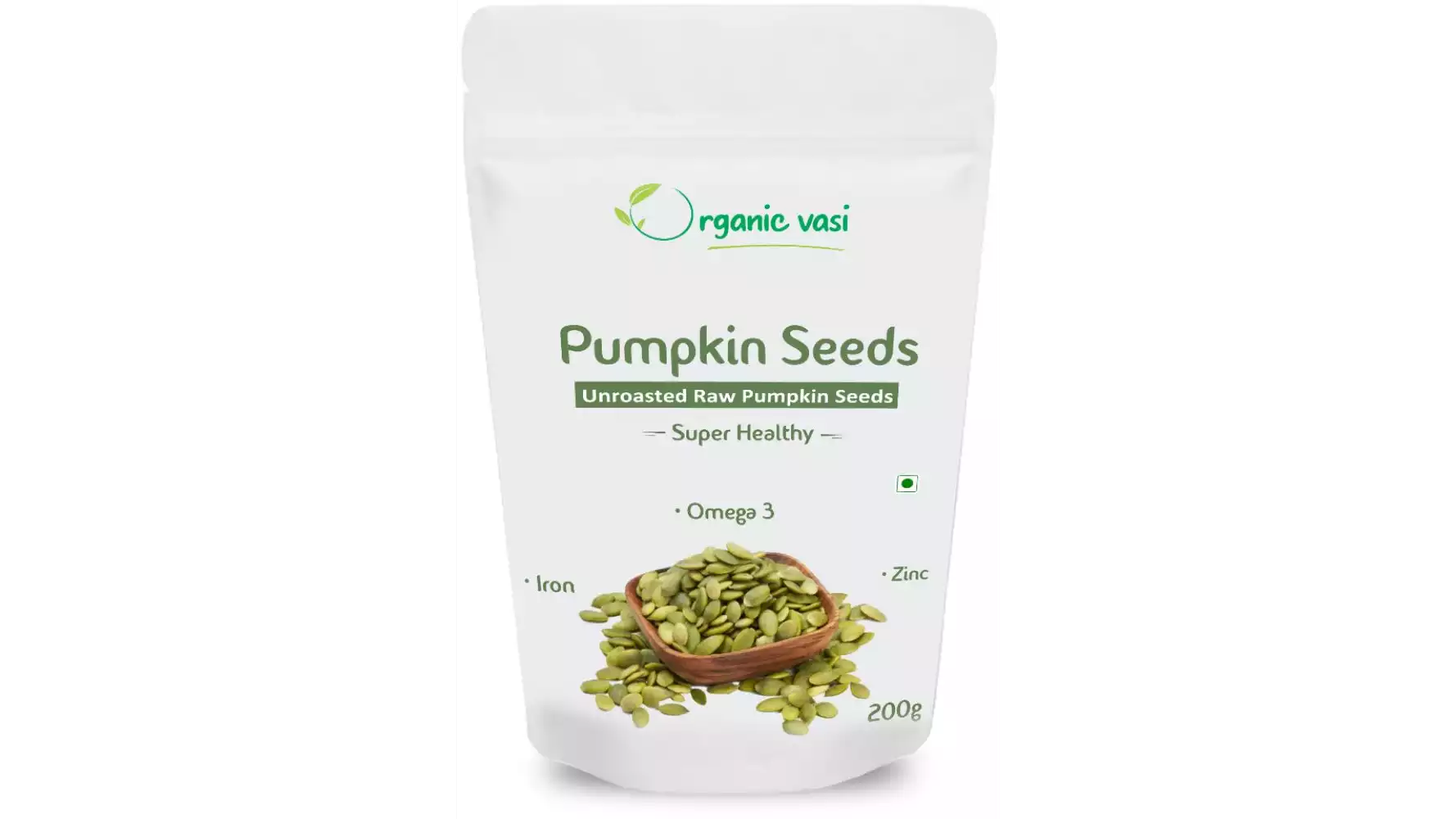 Organic Vasi Unroasted Raw Pumpkin Seeds (200g)