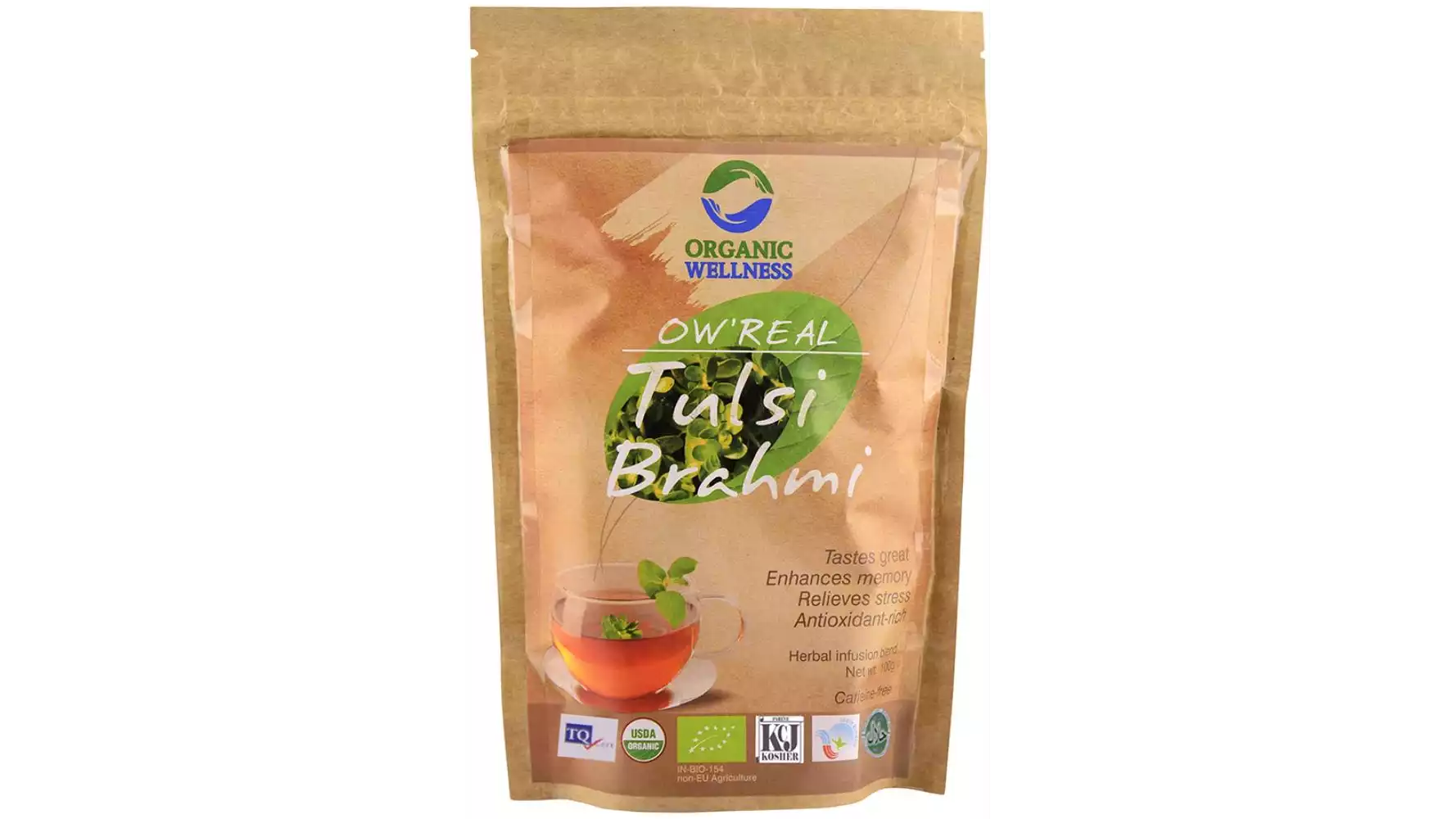 Organic Wellness Tulsi Brahmi Tea Pouch (100g)