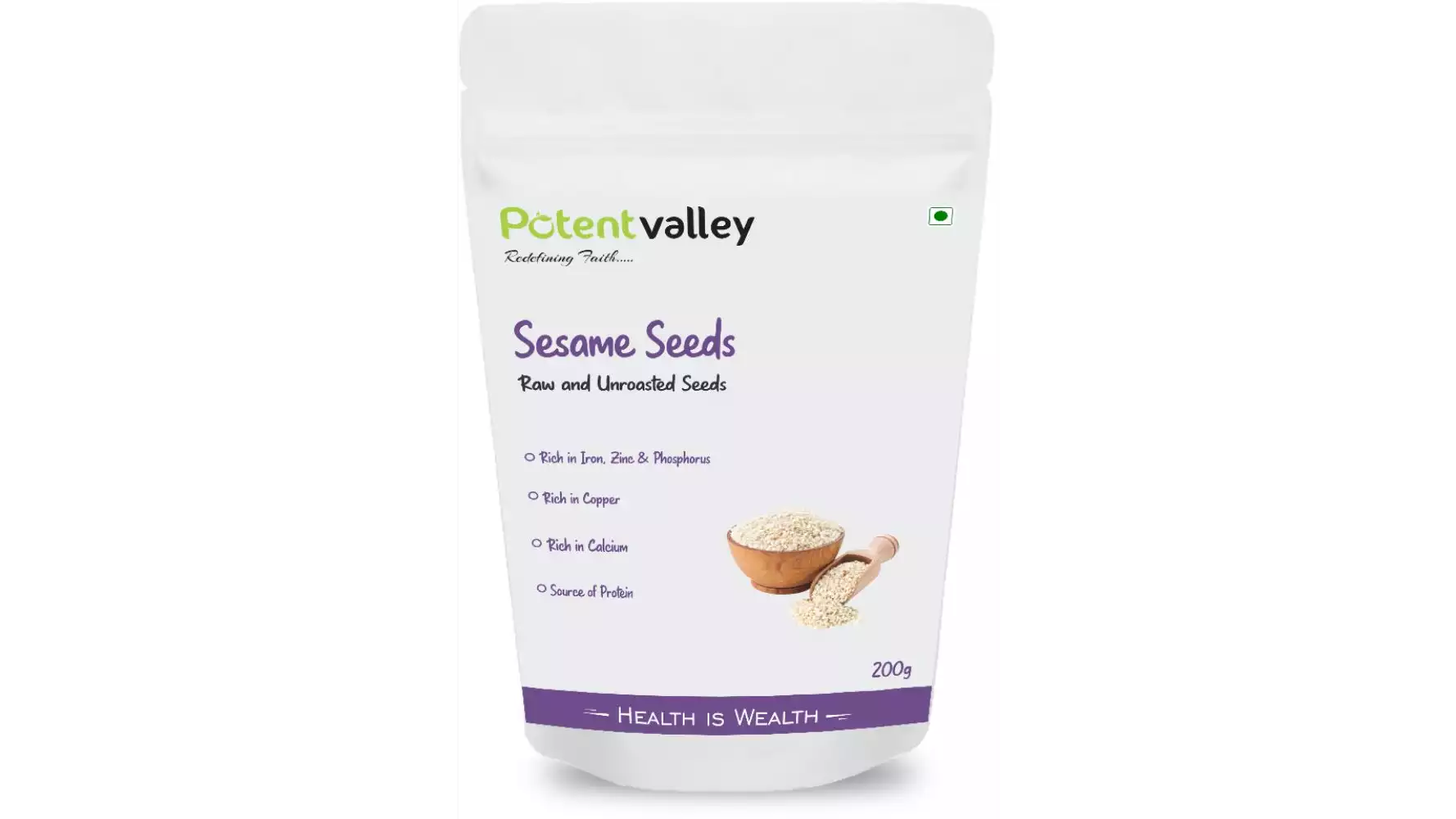 Potentvalley Organic White Sesame Seeds (200g)