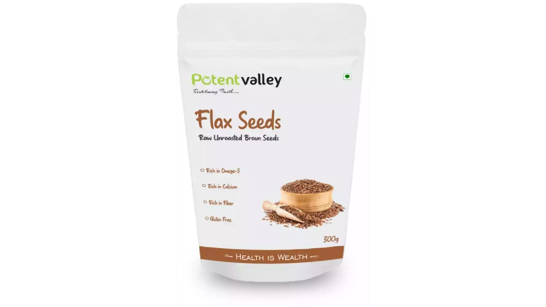 Potentvalley Unroasted Raw Flax Seeds (300g)