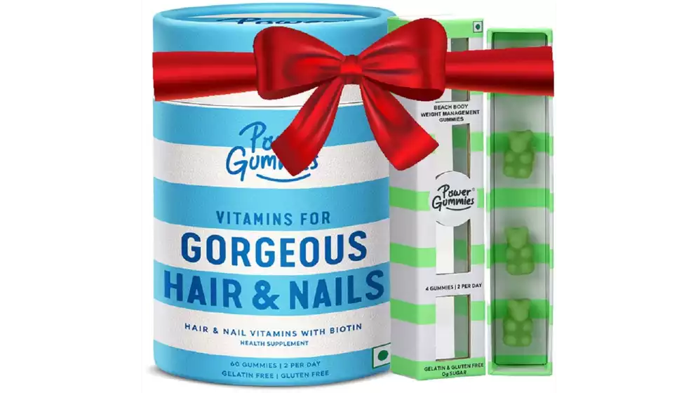 Power Gummies Gorgeous Hair & Nails + (4Pcs) Free Weight Management Vitamins Gummies sample | (60pcs)