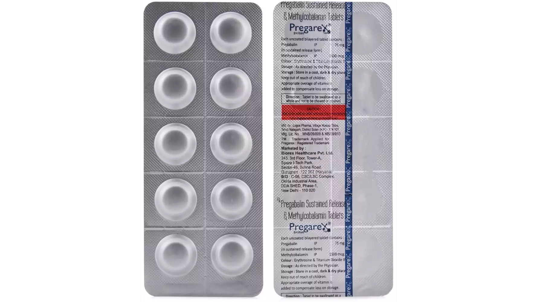 Pregarex Tablet (1500mcg/75mg) (10tab)