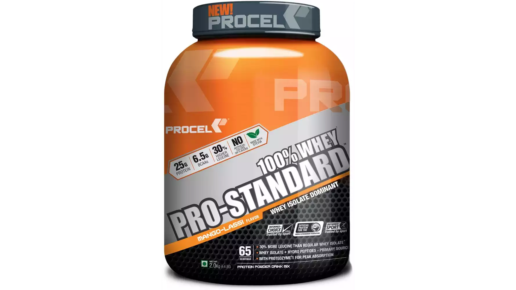 Procel Pro-Standard 100% Whey Protein Powder Mango Lassi (2kg)