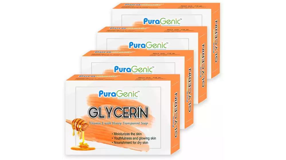 Puragenic Glycerin Transparent Soap (75g, Pack of 4)