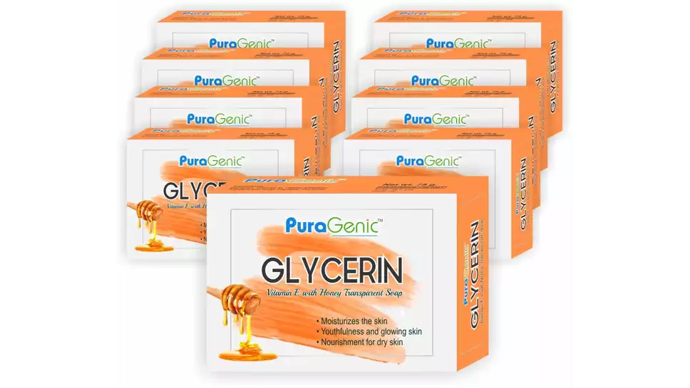 Puragenic Glycerin Transparent Soap (75g, Pack of 9)